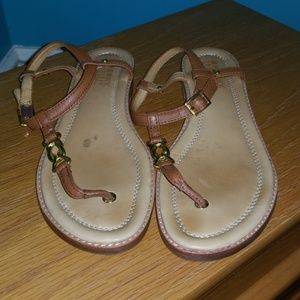 Size 5.5 sperry brown leather sandals